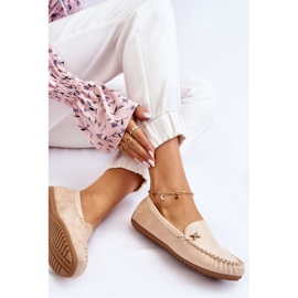 PS1 Mocassins Femme En Daim Avec Embellissements Leah Beiges 6
