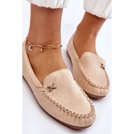 PS1 Mocassins Femme En Daim Avec Embellissements Leah Beiges 5