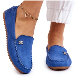 PS1 Mocassins en daim pour femme avec ornement Leah bleu 9