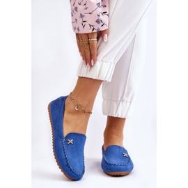 PS1 Mocassins en daim pour femme avec ornement Leah bleu 1