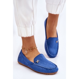 PS1 Mocassins en daim pour femme avec ornement Leah bleu 4