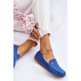 PS1 Mocassins en daim pour femme avec ornement Leah bleu 6
