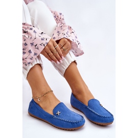 PS1 Mocassins en daim pour femme avec ornement Leah bleu 7