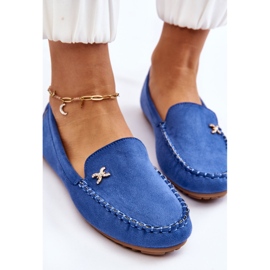PS1 Mocassins en daim pour femme avec ornement Leah bleu 5