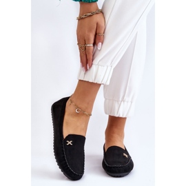 Mocassins Femme En Daim Avec Leah Embellissement Noir le noir 1