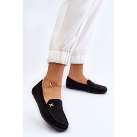 Mocassins Femme En Daim Avec Leah Embellissement Noir le noir 2