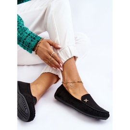 Mocassins Femme En Daim Avec Leah Embellissement Noir le noir 5