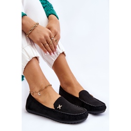 Mocassins Femme En Daim Avec Leah Embellissement Noir le noir 6