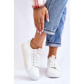 Baskets classiques pour femmes blanches et beiges 2