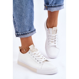 Baskets classiques pour femmes blanches et beiges 5