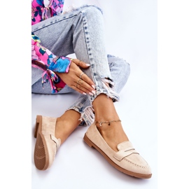 PS1 Mocassins Confortables en Daim pour Femme Beige Lucca 6