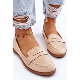 PS1 Mocassins Confortables en Daim pour Femme Beige Lucca 5