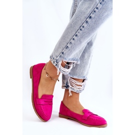 PS1 Mocassins Femme Daim Confortable Fuchsia Lucca rose 3