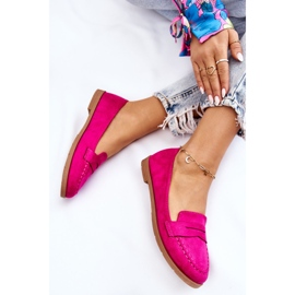 PS1 Mocassins Femme Daim Confortable Fuchsia Lucca rose 6