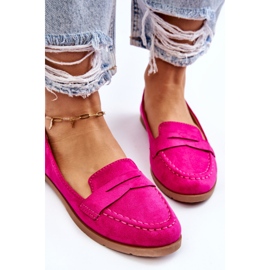 PS1 Mocassins Femme Daim Confortable Fuchsia Lucca rose 4