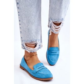 PS1 Mocassins Confortables en Daim pour Femme Bleu Lucca 3