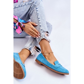 PS1 Mocassins Confortables en Daim pour Femme Bleu Lucca 5