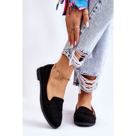 Mocassins confortables en daim pour femmes Noir Lucca 1