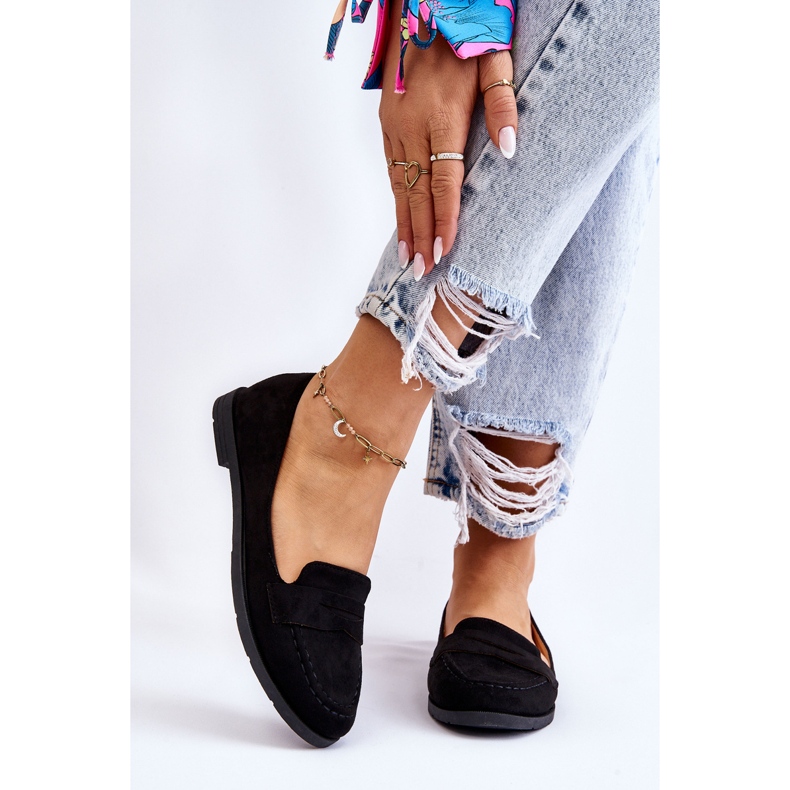 Mocassins confortables en daim pour femmes Noir Lucca 1