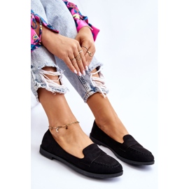 Mocassins confortables en daim pour femmes Noir Lucca le noir 7