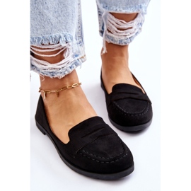 Mocassins confortables en daim pour femmes Noir Lucca le noir 4