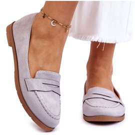 PS1 Mocassins Confortables en Daim pour Femme Gris Lucca 11