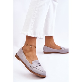 PS1 Mocassins Confortables en Daim pour Femme Gris Lucca 3