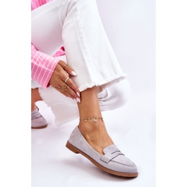 PS1 Mocassins Confortables en Daim pour Femme Gris Lucca 7