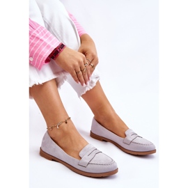 PS1 Mocassins Confortables en Daim pour Femme Gris Lucca 9