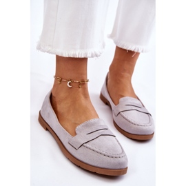 PS1 Mocassins Confortables en Daim pour Femme Gris Lucca 5