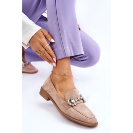PS1 Elégants mocassins en daim beige foncé Aliya 7