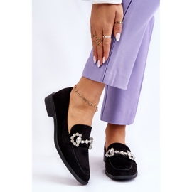 PS1 Élégantes Mocassins en Daim Noir Aliya 1