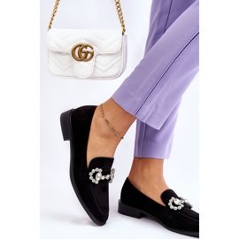 PS1 Élégantes Mocassins en Daim Noir Aliya 2