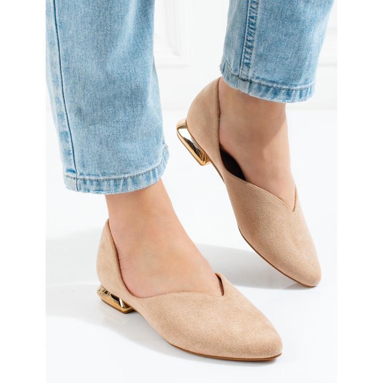 W. Potocki Ballerines femme daim Potocki beige 1