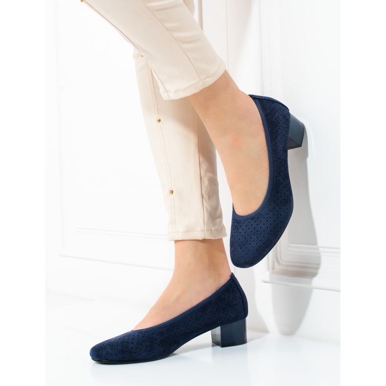 W. Potocki Escarpins ajourés bleu marine femme Potocki 1