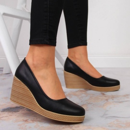 Escarpins compensés en cuir noir Filippo DP3521 le noir 5