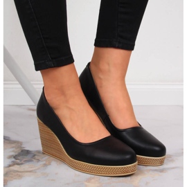 Escarpins compensés en cuir noir Filippo DP3521 le noir 6