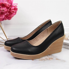 Escarpins compensés en cuir noir Filippo DP3521 le noir 2