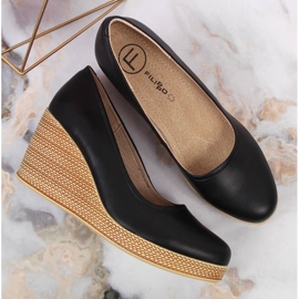 Escarpins compensés en cuir noir Filippo DP3521 le noir 3