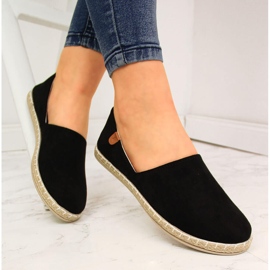 Espadrilles à enfiler pour femmes avec découpes noir NEWS 20TX02-2416 le noir 1