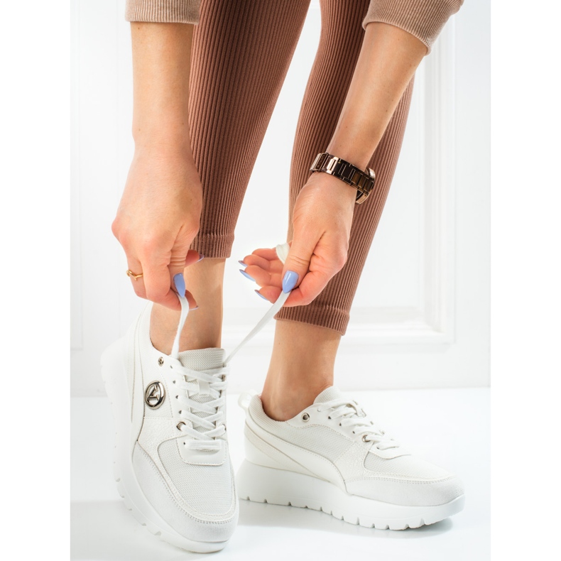 Vinceza chaussures de sport pour femmes sur la plate-forme blanc 2