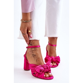 Sandales à la mode avec des arcs à thèmes élevés fuchsia rose 1
