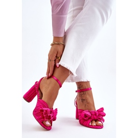 Sandales à la mode avec des arcs à thèmes élevés fuchsia rose 2