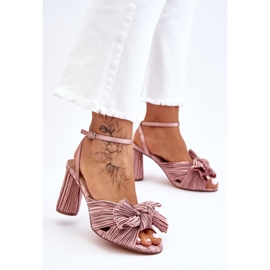 Sandales à la mode avec un nœud sur les talons Beige Callum brun 4