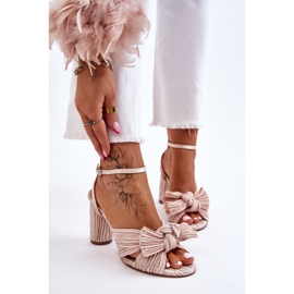 Sandales à la mode avec un nœud sur les talons Callum beige clair brun 1