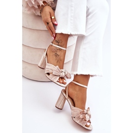 Sandales à la mode avec un nœud sur les talons Callum beige clair brun 9