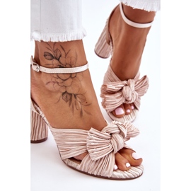 Sandales à la mode avec un nœud sur les talons Callum beige clair brun 6