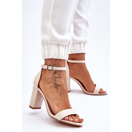 PS1 Sandales à talons classiques en daim Amina beige clair brun 3