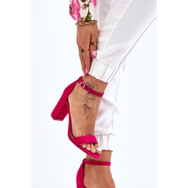 PS1 Sandales à talons fuchsia en daim classiques d'Amina rose 5