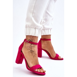 PS1 Sandales à talons fuchsia en daim classiques d'Amina rose 3